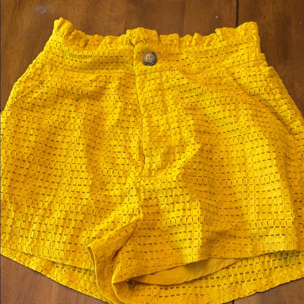 Gold high waisted shorts